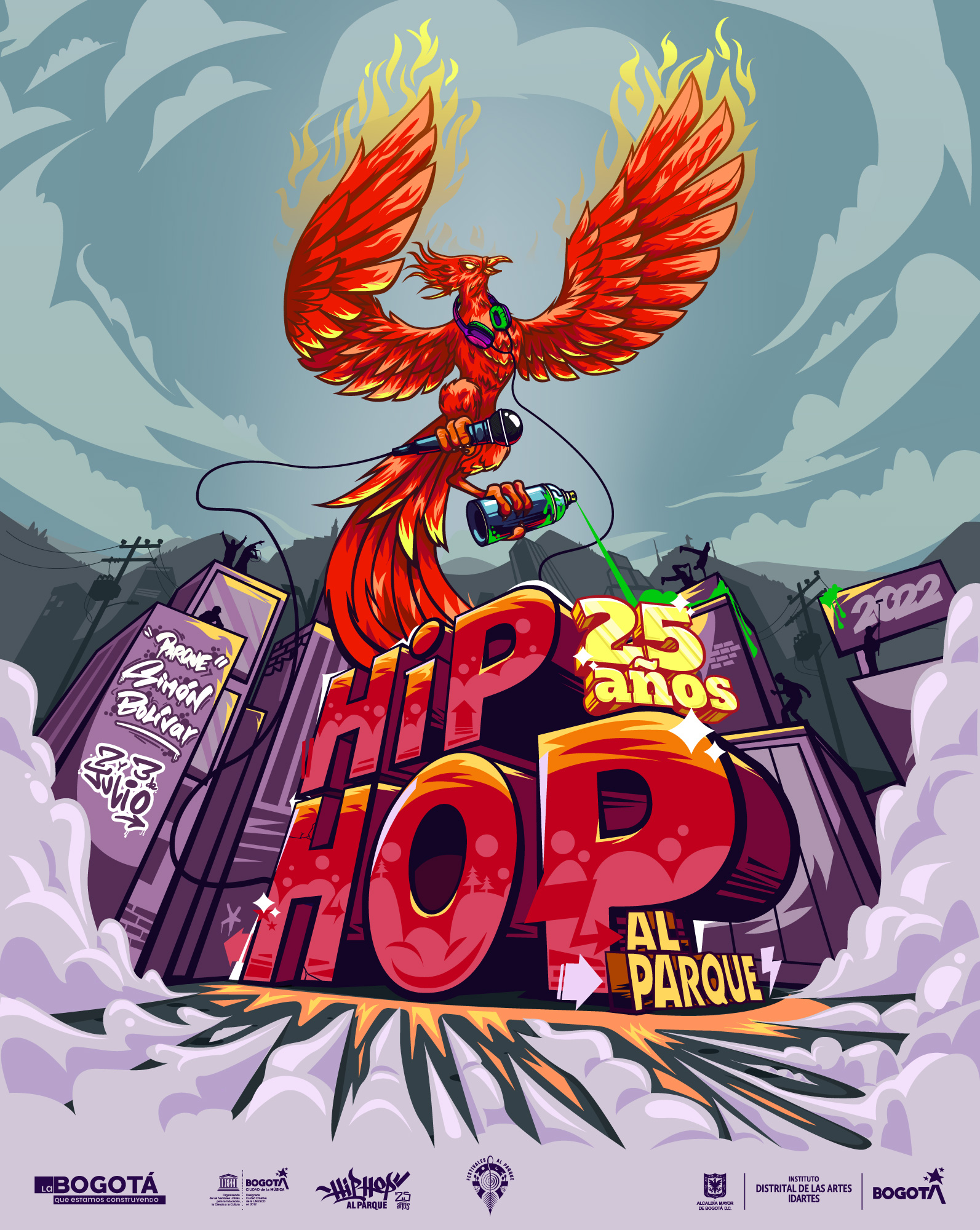Afiche oficial Hip Hop al Parque 2022